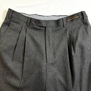 Dei Davico VITALE BARBERIS CANONICO 36x32 Men's Wool Pleated Pants Made In Italy
